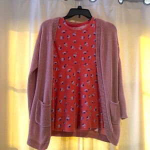 🎉4 for $20 Size Medium Cat & Jack Shortsleeved Dress with matching cardigan